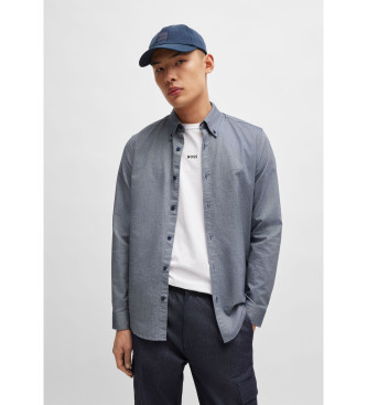 BOSS para hombre. 50519707 Camisa Rickert azul (M), Casual, Algodón, Clásico, Manga larga