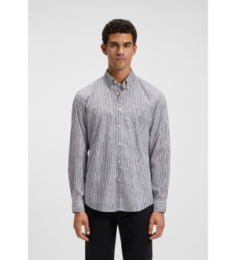 BOSS para hombre. 50543513 Camisa Rickert blanco (S), Casual, Algodón, Manga larga