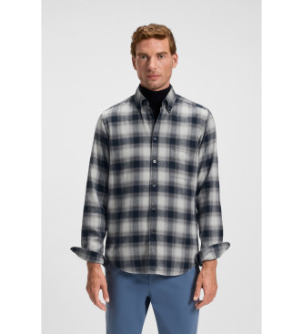 BOSS para hombre. 50549430 Camisa Rickert gris (XL), Casual, Algodón, Manga larga
