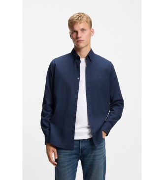 BOSS para hombre. 50553001 Camisa Rickert marino (XXL), Azul, Casual, Algodón, Manga larga