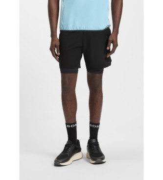 BOSS para hombre. 50541391 Short Active Move 2in1 negro (M), Deportivo, Multideporte, Poliamida