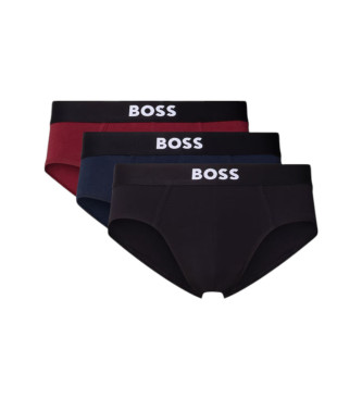 BOSS para hombre. 50546561 Set de 3 Slips One rojo, negro, marino (L), Homewear, Multicolor, Algodón