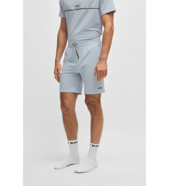 BOSS para hombre. 50515394 Short de pijama de algodón elástico con logo estampado azul (L), Homewear