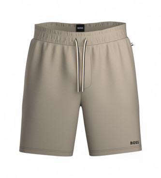 BOSS para hombre. 50515394 Short de pijama de algodón elástico con logo estampado beige (L), Homewear
