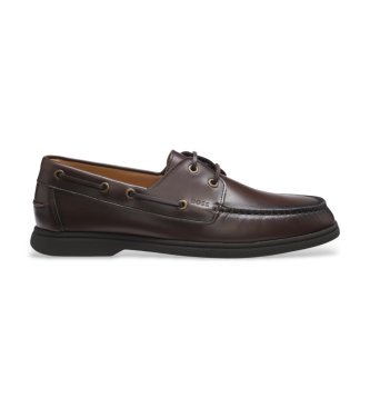 BOSS Zapatos de piel Sienne Boat marrón oscuro