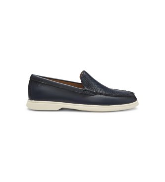 BOSS Mocasines de piel Sienne Loaf azul marino
