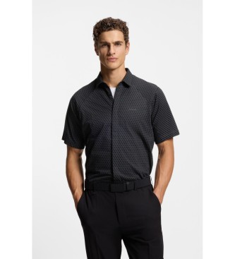 BOSS para hombre. 50554450 Camisa Regular Fit negro (M), Casual, Algodón, Manga corta