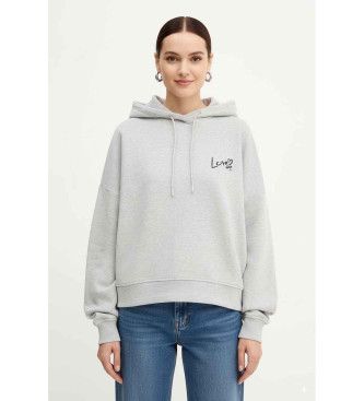 BOSS para mujer. 50551429 Sudadera logotipo Love gris (L), Casual, Algodón