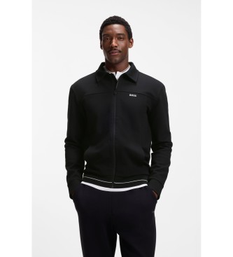 BOSS para hombre. 50558579 Sudadera de algodón con logo bordado negro (XL), Casual