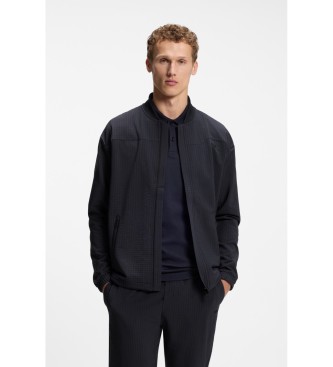 BOSS para hombre. 50558484 Sudadera con estructura de rejilla y cremalleras enmarcadas marino (XL), Casual, Poliéster