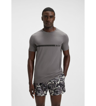 BOSS para hombre. 50517970 Camiseta Slim Fit gris (L), Casual, Poliéster, Manga corta