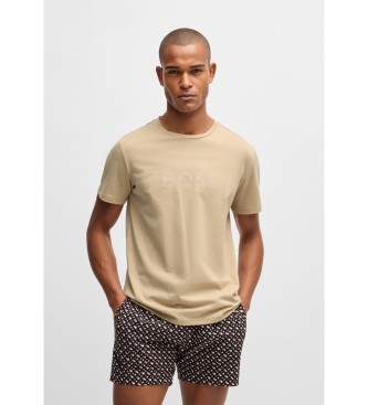 BOSS para hombre. 50503276 Camiseta regular fit beige (L), Casual, Algodón, Manga corta