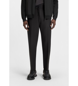 BOSSvoor Mannen. 50538179 Broek Zwart Converteren (56), Casual, Polyester