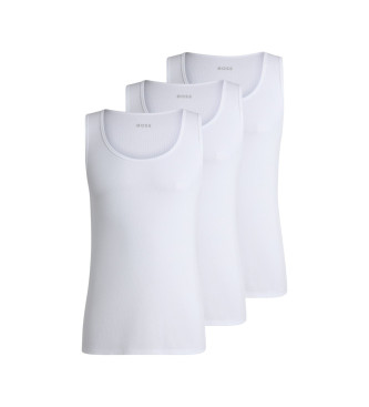 BOSS para hombre. 50542132 Pack 3 Camisetas Logo Bordado blanco (XL), Homewear, Algodón, Sin mangas / Tirantes