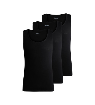 BOSS para hombre. 50542132 Pack 3 Camisetas Logo Bordado negro (XXL), Homewear, Algodón, Sin mangas / Tirantes