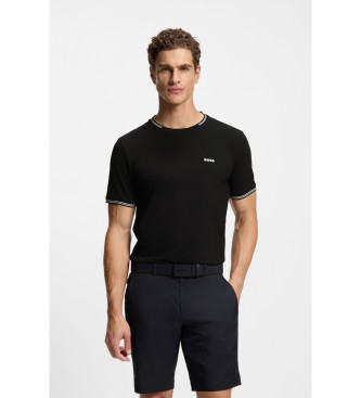 BOSS para hombre. 50521245 Camiseta Taul negro (6XL), Casual, Poliéster, Manga corta