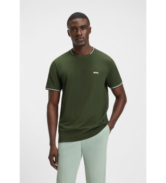 BOSS para hombre. 50521245 Camiseta Taul verde (S), Casual, Algodón, Manga corta