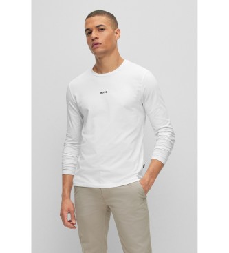 BOSS para hombre. 50473286 Camiseta Chark blanco (XXL), Casual, Algodón, Manga larga