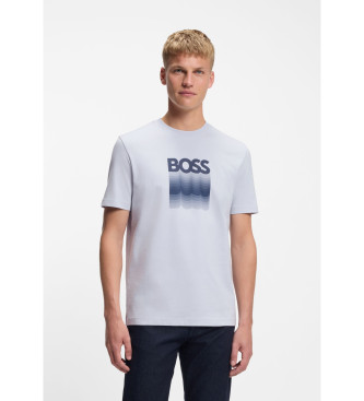 BOSS para hombre. 50556009 Camiseta Insignia gris (M), Casual, Algodón, Manga corta