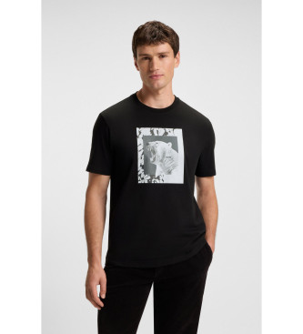 BOSS para hombre. 50554615 Camiseta Lupo negro (L), Casual, Algodón, Manga corta
