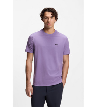 BOSS para hombre. 50506373 Camiseta Detalle lila (M), Casual, Algodón, Manga corta