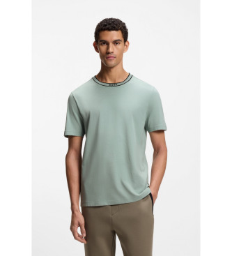 BOSS para hombre. 50554862 Camiseta Basic verde (M), Casual, Algodón, Manga corta