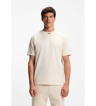 BOSS para hombre. 50551139 Camiseta Collar Zone beige (S), Casual, Algodón, Manga corta