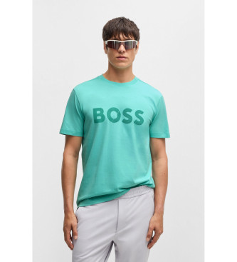 BOSS para hombre. 50530990 Camiseta Tape Logo turquesa (XXL), Casual, Algodón, Manga corta