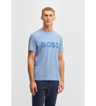 BOSS para hombre. 50530990 Camiseta Tape Logo azul (3XL), Casual, Algodón, Manga corta