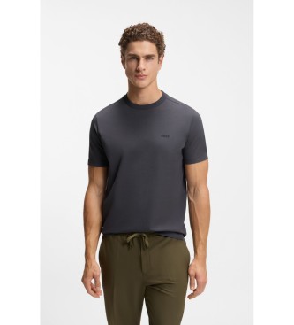 BOSS para hombre. 50506373 Camiseta Algodón Elástico detalle logo gris (L), Casual, Manga corta