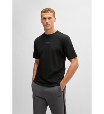 BOSS para hombre. 50519368 Camiseta logo tonal negro (L), Casual, Algodón, Manga corta