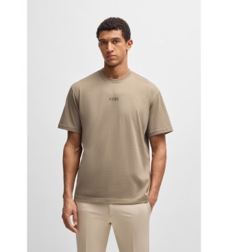 BOSS para hombre. 50519368 Camiseta Casual marrón (S), Algodón, Manga corta