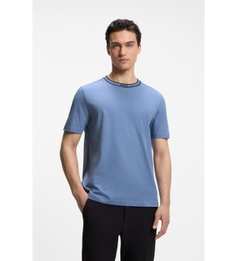 BOSS para hombre. 50554862 Camiseta Cuello Redondo azul (XL), Casual, Algodón, Manga corta
