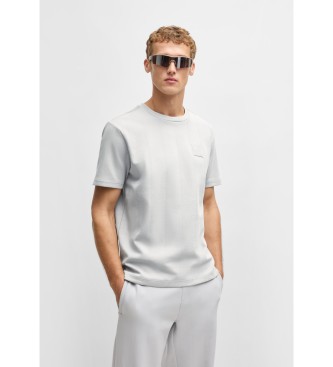 BOSS para hombre. 50531013 Camiseta Canalé gris (M), Casual, Algodón, Manga corta