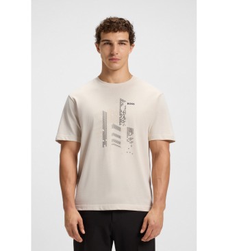 BOSS para hombre. 50552184 Camiseta GRX Zone beige (S), Casual, Algodón, Manga corta