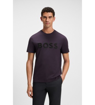BOSS para hombre. 50548411 Camiseta de punto de algodón con logo en 3D lila (M), Casual, Manga corta