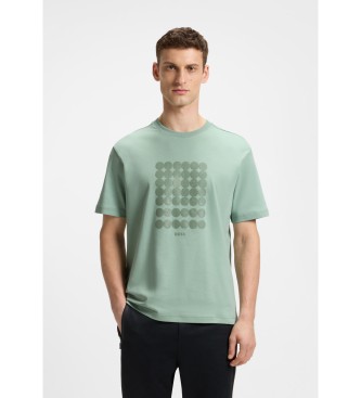 BOSS para hombre. 50537845 Camiseta Striped turquesa (M), Casual, Algodón, Manga corta