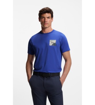 BOSS para hombre. 50548093 Camiseta relaxed fit azul (XXL), Casual, Algodón, Manga corta