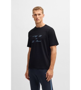 BOSS para hombre. 50530997 Camiseta relaxed fit con ilustración de temporada marino (L), Casual, Algodón, Manga corta