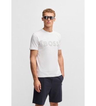 BOSS para hombre. 50535170 Camiseta Logo blanco (XS), Casual, Algodón, Manga corta