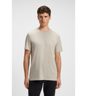 BOSSvoor mannen. 50508243 Tegood beige T-shirt (S), Casual, Katoen, Korte mouwen
