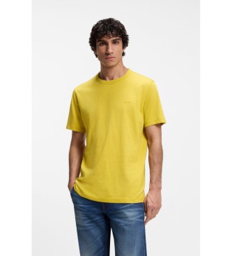 BOSS para hombre. 50508243 Camiseta Punto Logo amarillo (3XL), Casual, Algodón, Manga corta