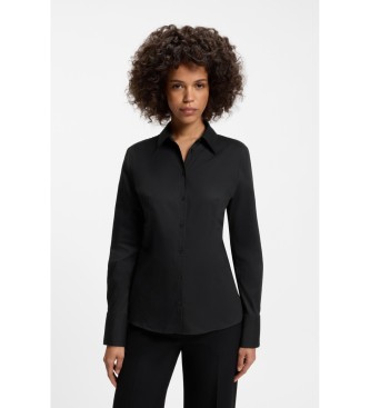HUGO para mujer. 50554568 Camisa Slim Fit negro (44), Casual, Algodón, Clásico, Manga larga