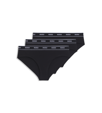 HUGO para mujer. 50469657 Set 3 Braguitas Stripe negro (XXL), Homewear, Algodón