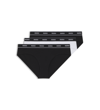 HUGO para mujer. 50469657 Set 3 Braguitas Stripe blanco, negro (XS), Homewear, Algodón