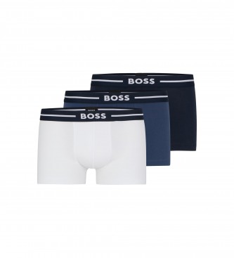 BOSS para hombre. 50495472 Pack 3 Bóxers Bold blanco, marino (M), Homewear, Algodón