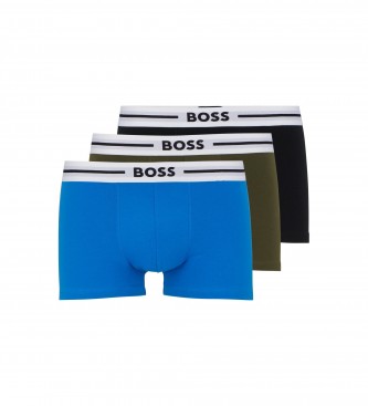 BOSS para hombre. 50495472 Pack 3 Bóxers Bold azul, verde (M), Homewear, Algodón