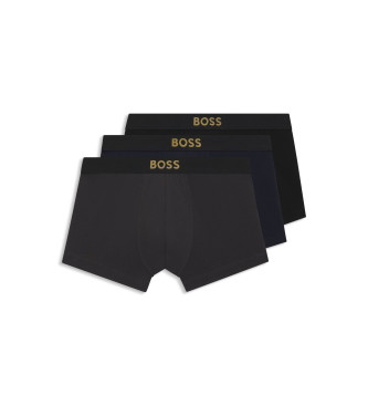 BOSS para hombre. 50546764 Set 3 Bóxers Gold Logo (M), Negro, Homewear, Algodón, Marino