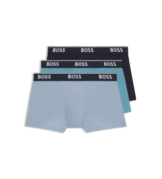 BOSS para hombre. 50531684 Pack 3 Bóxers Power azul, negro (M), Homewear, Algodón