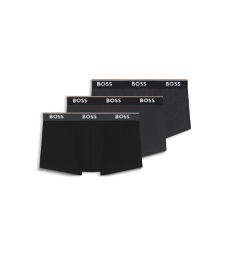 BOSS para hombre. 50531701 Pack 3 Bóxers Power Desig gris, negro (S), Homewear, Algodón